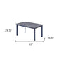 55" Gray Ceramic and Metal Self-Storing Leaf Extendable Dining Table