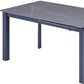 55" Gray Ceramic and Metal Self-Storing Leaf Extendable Dining Table