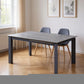 55" Gray Ceramic and Metal Self-Storing Leaf Extendable Dining Table