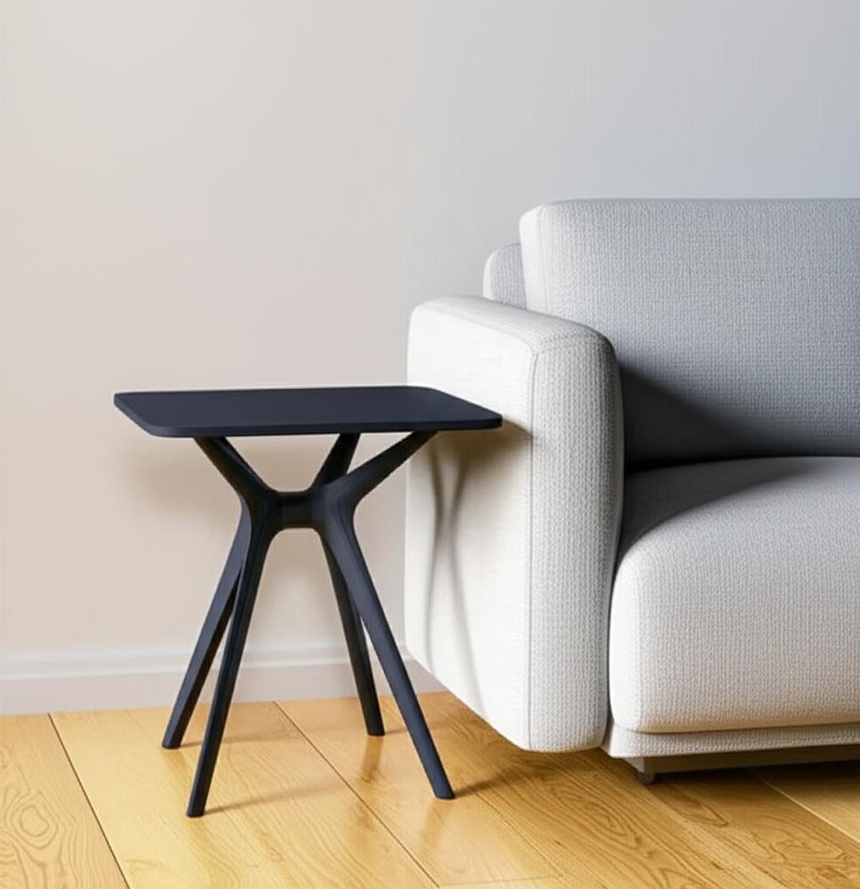 27" Black Heavy Duty Plastic Square End Table