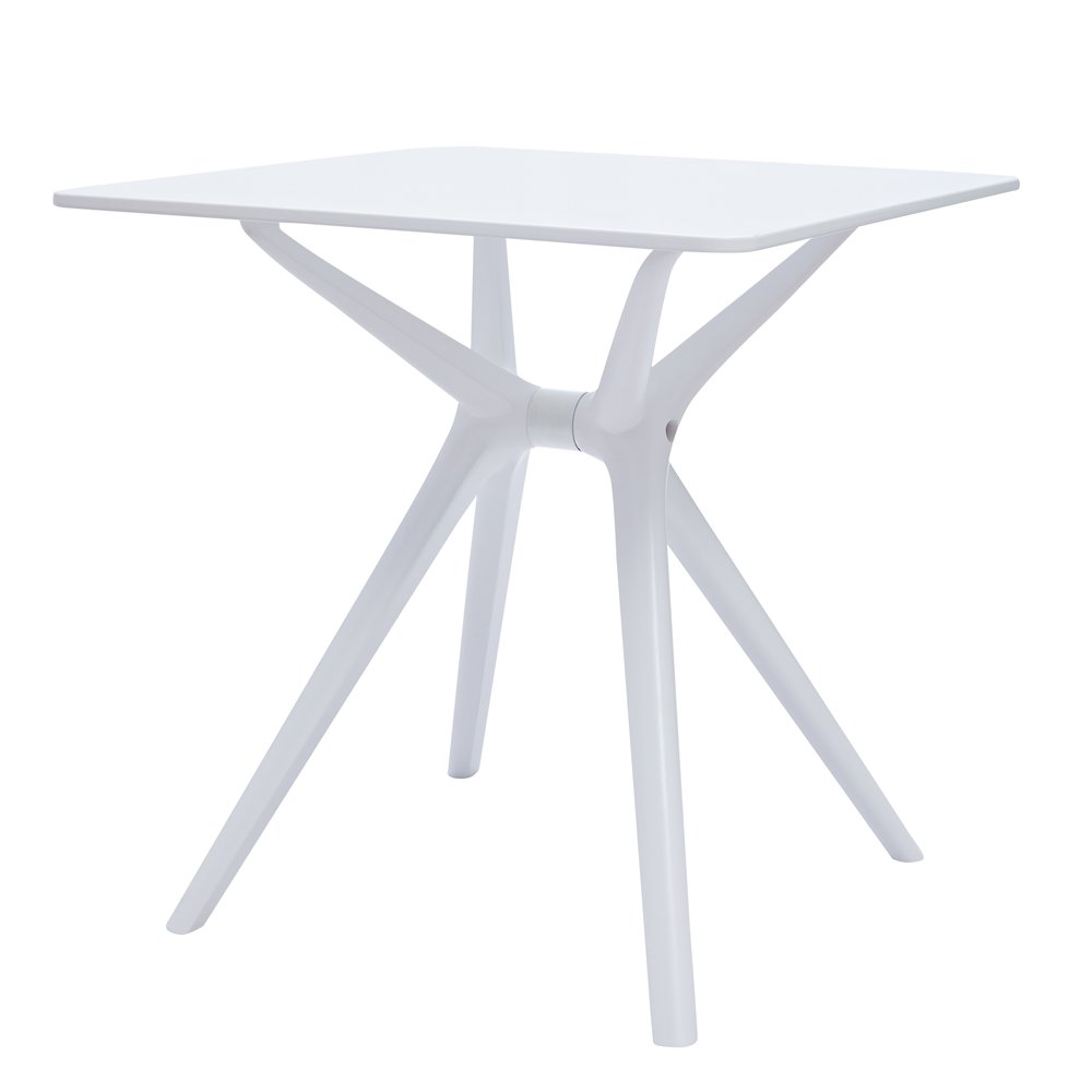 28" White Heavy Duty Plastic Trestle Base Dining Table