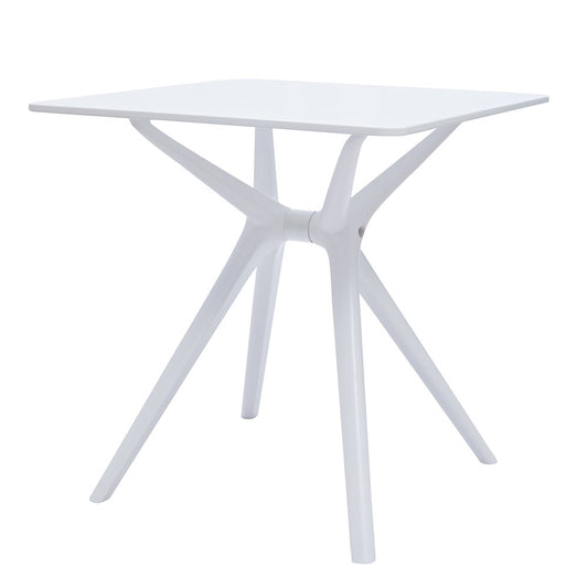 28" White Heavy Duty Plastic Trestle Base Dining Table
