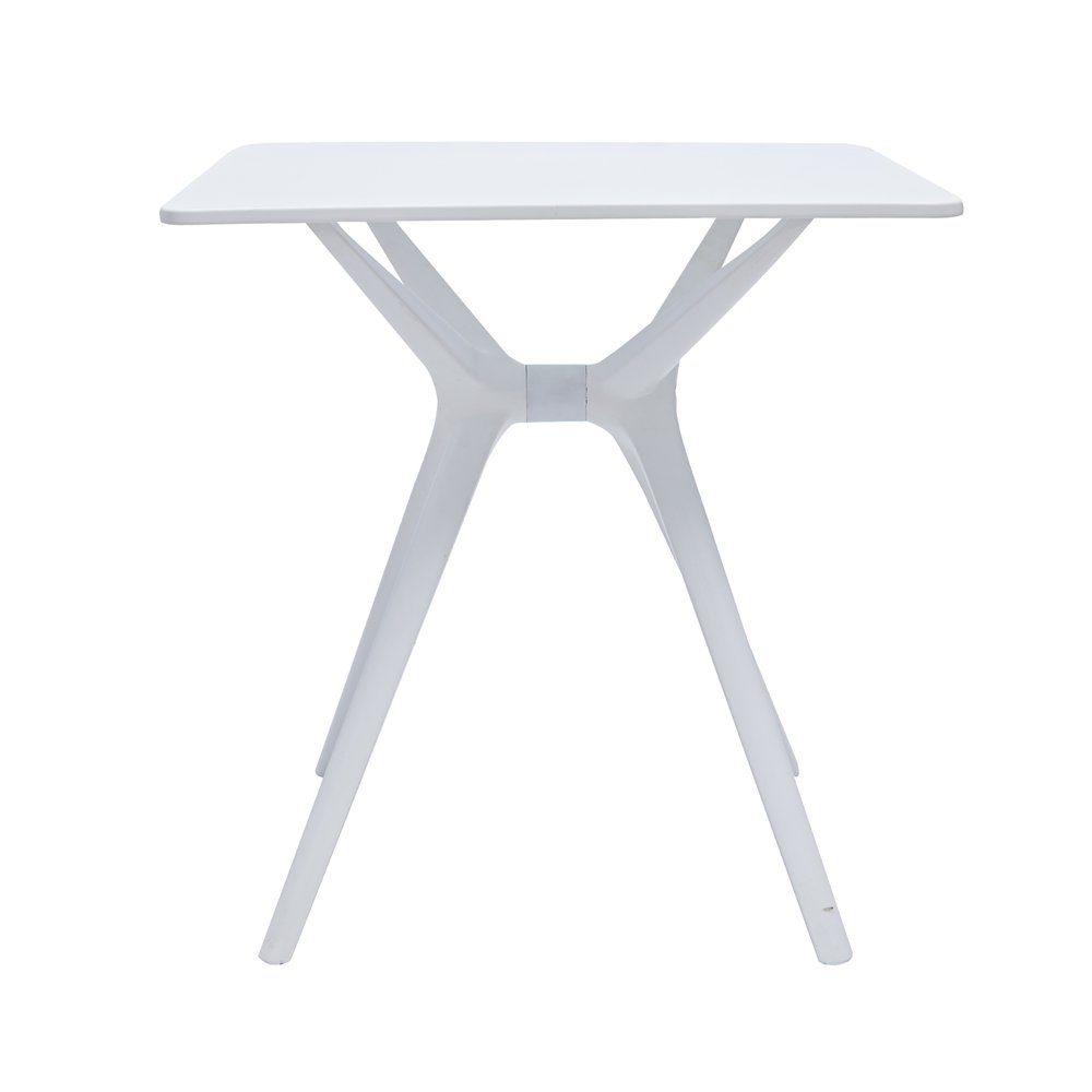 28" White Heavy Duty Plastic Trestle Base Dining Table