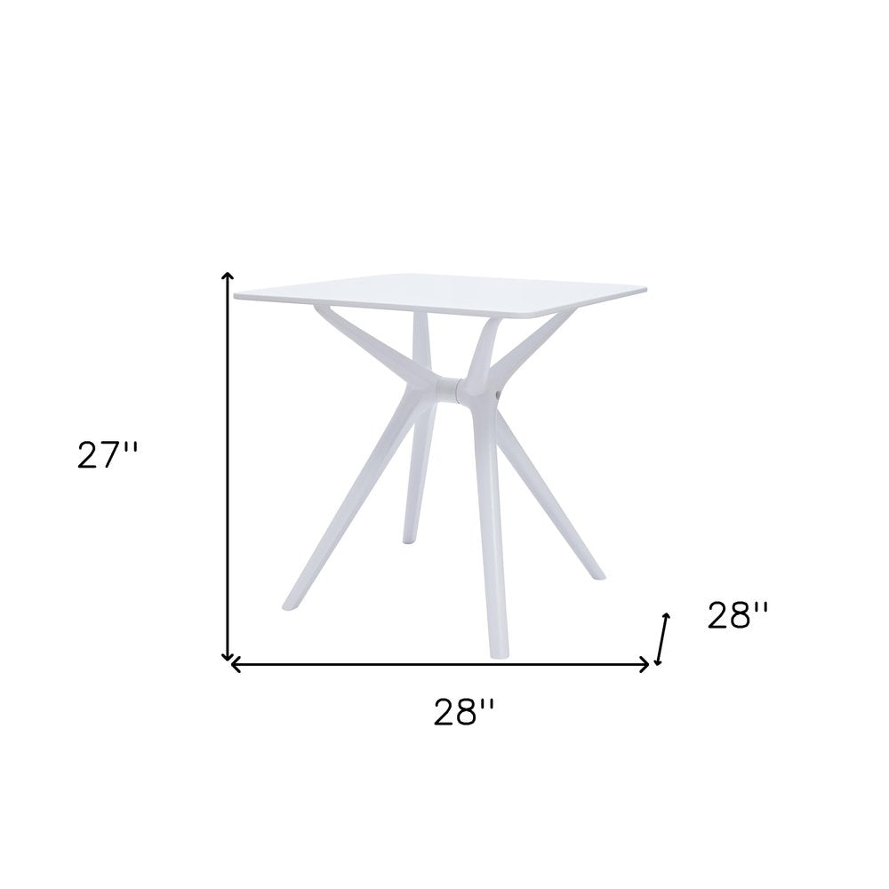 28" White Heavy Duty Plastic Trestle Base Dining Table