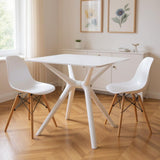 28" White Heavy Duty Plastic Trestle Base Dining Table