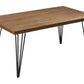 63" Brown and Black Wood And Metal Dining Table