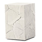20" Whitewash Solid Wood Block Handmade Square End Table