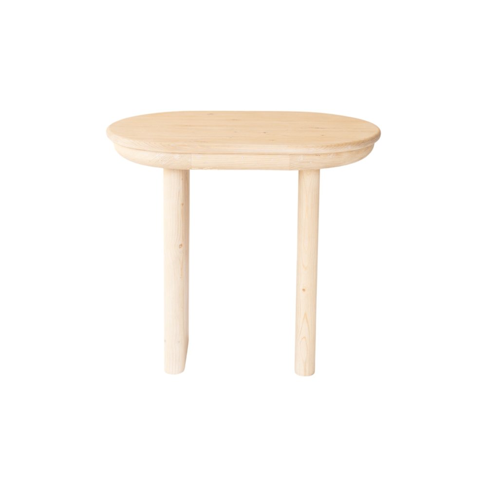22" Natural Solid Wood Oval Sled End Table