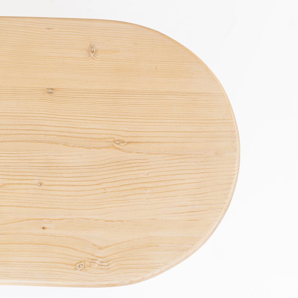 22" Natural Solid Wood Oval Sled End Table