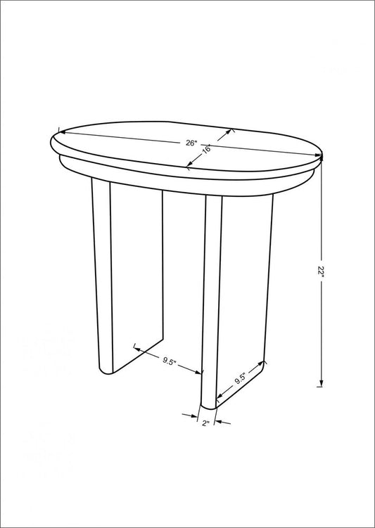 22" Natural Solid Wood Oval Sled End Table