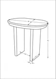 22" Natural Solid Wood Oval Sled End Table