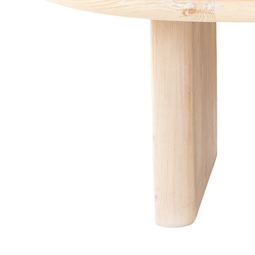 54" Natural Solid Wood Oval Solid Coffee Table