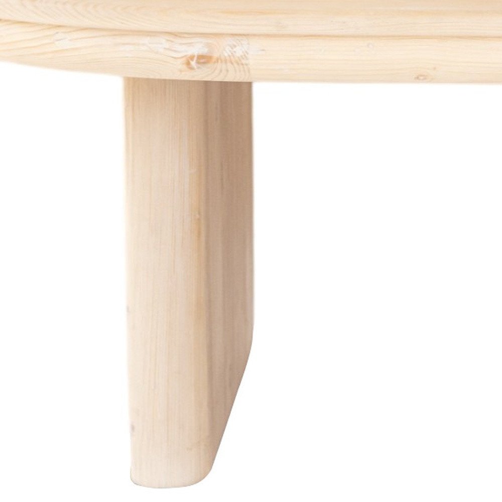 54" Natural Solid Wood Oval Solid Coffee Table