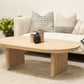 54" Natural Solid Wood Oval Solid Coffee Table