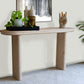 60" Natural Solid Wood Oval Console Table