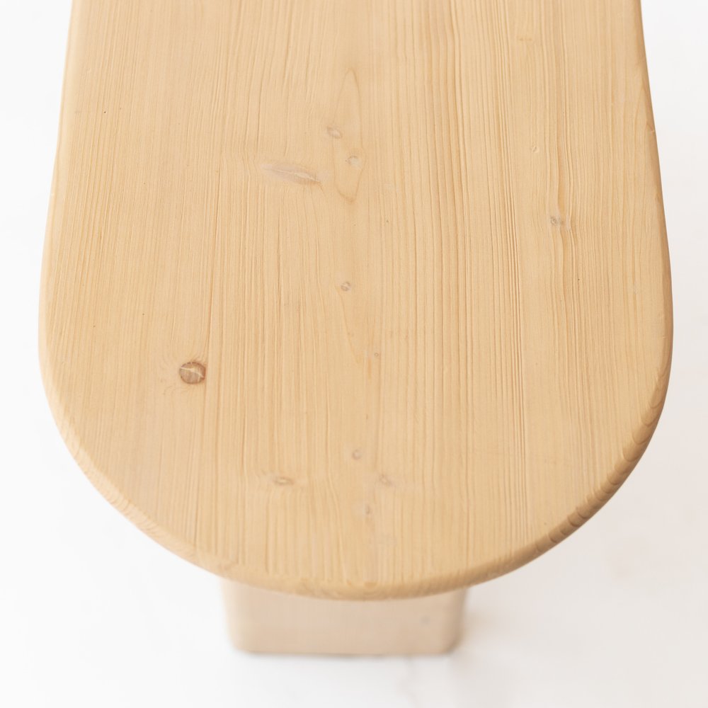 60" Natural Solid Wood Oval Console Table