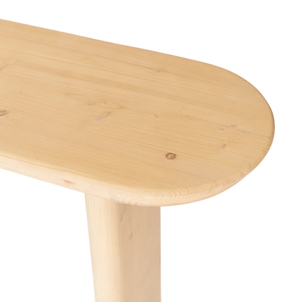 60" Natural Solid Wood Oval Console Table