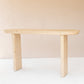 60" Natural Solid Wood Oval Console Table
