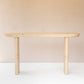 60" Natural Solid Wood Oval Console Table