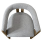 Gray and Brown Upholstered Boucle Open Back Dining Arm Chair