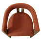 Burnt Orange and Brown Upholstered Boucle Open Back Dining Arm Chair