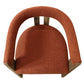 Burnt Orange and Brown Upholstered Boucle Open Back Dining Arm Chair