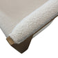Ivory and Brown Upholstered Boucle Open Back Dining Arm Chair