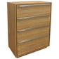 32" Natural Solid Wood Four Drawer Dresser