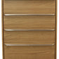 32" Natural Solid Wood Four Drawer Dresser