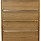 32" Natural Solid Wood Four Drawer Dresser