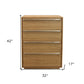 32" Natural Solid Wood Four Drawer Dresser