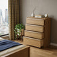 32" Natural Solid Wood Four Drawer Dresser