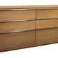 72" Brown Solid Wood Six Drawer Double Dresser