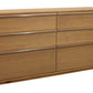 72" Brown Solid Wood Six Drawer Double Dresser