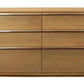 72" Brown Solid Wood Six Drawer Double Dresser