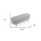 44" Gray and Brown Linen Upholstered Storage Bench with Flip Top