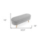 44" Gray and Brown Linen Upholstered Storage Bench with Flip Top