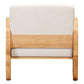 29" White And Natural Linen Arm Chair