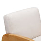 29" White And Natural Linen Arm Chair