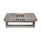 33" Gray Solid Wood Outdoor Coffee Table
