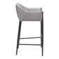 30" Slate Gray And Black Fabric And Steel Bar Height Bar Chair