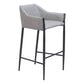 30" Slate Gray And Black Fabric And Steel Bar Height Bar Chair