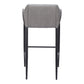 30" Slate Gray And Black Fabric And Steel Bar Height Bar Chair