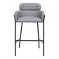 30" Slate Gray And Black Fabric And Steel Bar Height Bar Chair