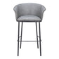 30" Gray And Black Faux Leather And Steel Bar Height Bar Chair