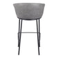 30" Gray And Black Faux Leather And Steel Bar Height Bar Chair