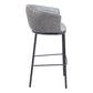 30" Gray And Black Faux Leather And Steel Bar Height Bar Chair