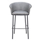 30" Gray And Black Faux Leather And Steel Bar Height Bar Chair