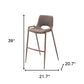 Set of Two 30" Brown Faux Leather And Steel Low Back Bar Height Bar Chairs
