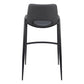Set of Two 30" Black Faux Leather And Steel Low Back Bar Height Bar Chairs